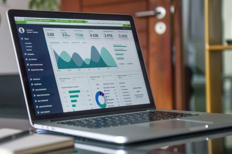 © NooPaew - stock.adobe.com Foto: Laptop mit Statistiken