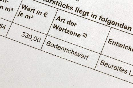 © U. J. Alexander - stock.adobe.com Foto: Dokument mit Bodenrichtwert
